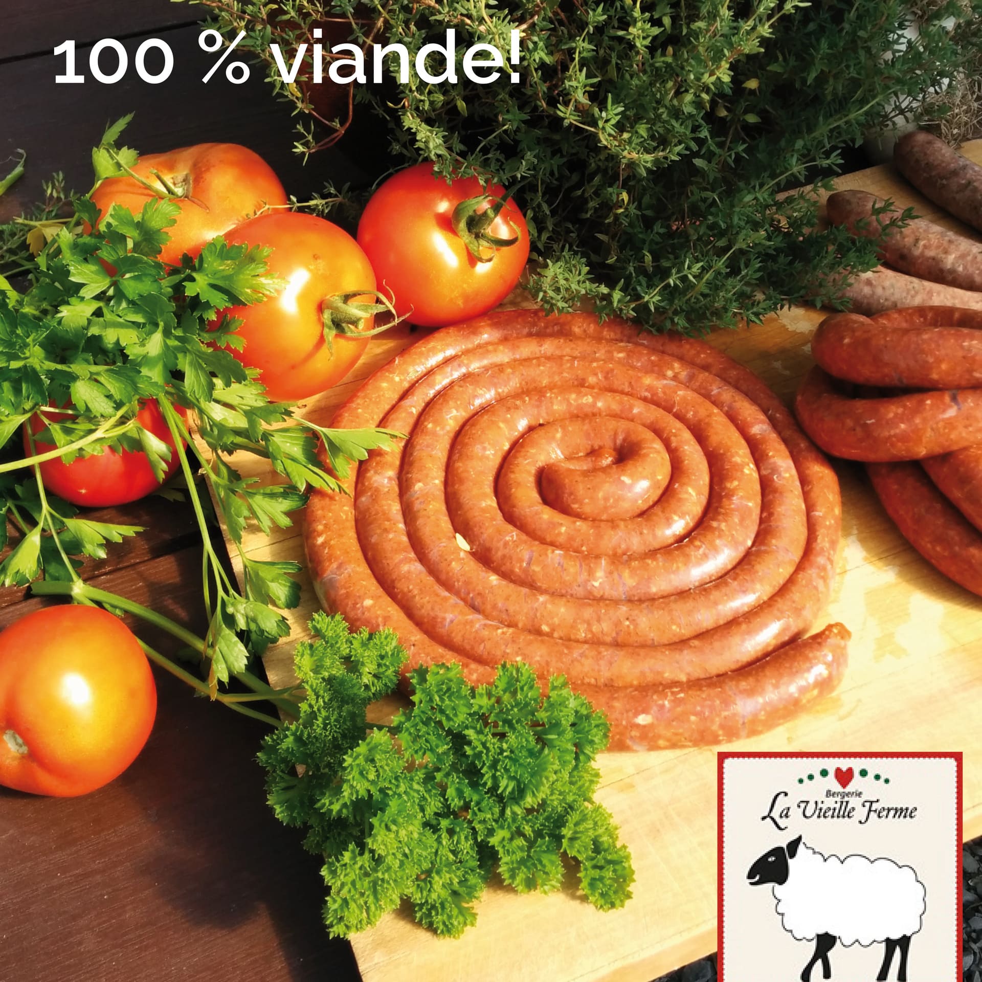 Pomme, viande de mouton, saucisse, jus de rhubarbe - Circuit Gourmand de Saint-Fulgence